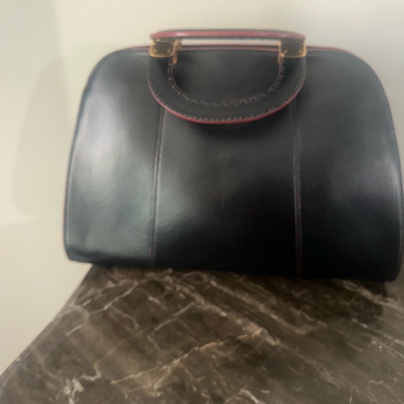 Emporio Armani Black Leather Bag with Gold Accents - Picture 3 of 8